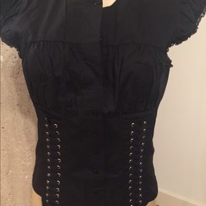 NWOT Black Button Blouse Victoria’s Secret medium